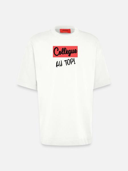 COLLEAGUE. START. RETIREMENT - Heavyweight T-Shirt - made by SPREAD  - OFF WHITE