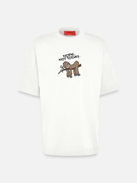 Sloth Nope not today - Heavyweight T-Shirt - made by SPREAD  - OFF WHITE