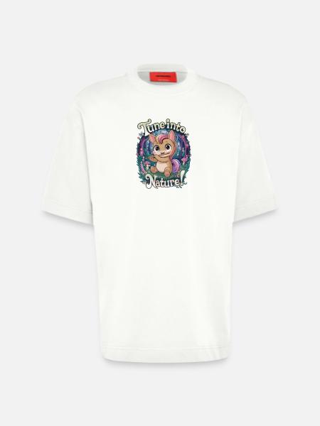 Tune Into Nature! - Heavyweight T-Shirt - made by SPREAD - OFF WHITE