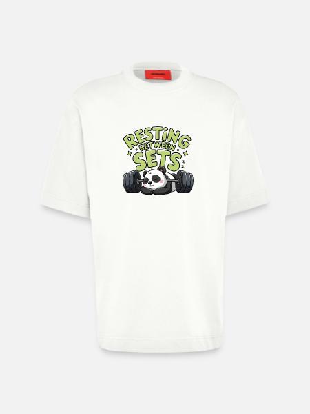 Resting Between Sets - Heavyweight T-Shirt - made by SPREAD - OFF WHITE