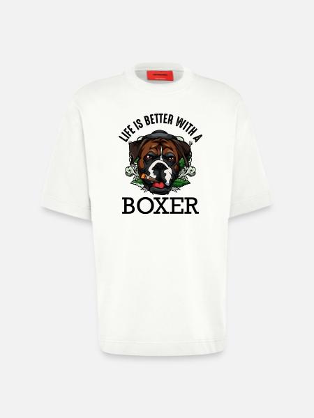 boxeur - T-shirt bio épais oversize fabriqué en UE - OFF WHITE