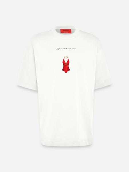 La piscine 1 - T-shirt bio épais oversize fabriqué en UE - OFF WHITE