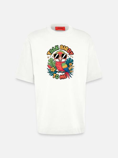 Talk Birdy To Me - Heavyweight T-Shirt - made by SPREAD - OFF WHITE