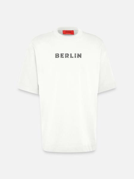 Berlin German Capital Hatching Letter - Heavyweight T-Shirt - made by SPREAD  - OFF WHITE