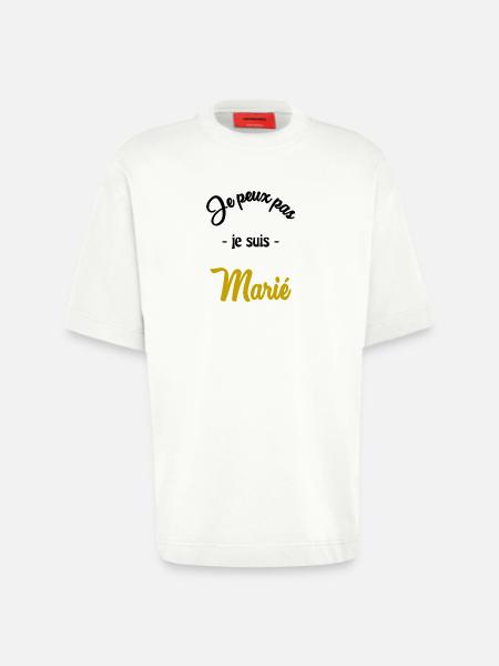 JUST MARRIED. EVJF - T-shirt bio épais oversize fabriqué en UE - OFF WHITE