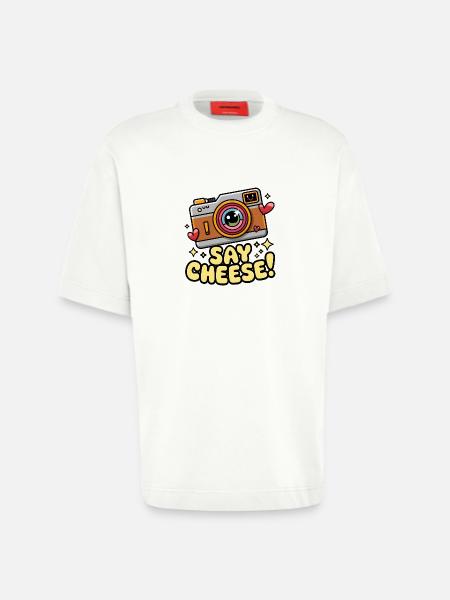 Say Cheese! - Heavyweight T-Shirt - made by SPREAD  - OFF WHITE