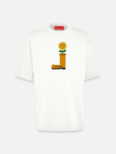 Flower Boots - Heavyweight T-Shirt - made by SPREAD - OFF WHITE