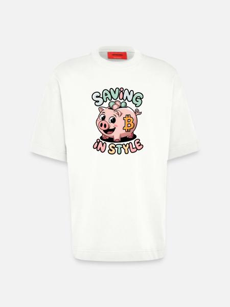 Saving In Style - Heavyweight T-Shirt - made by SPREAD - OFF WHITE