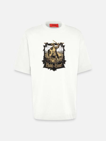 Hodl The Line! - Heavyweight T-Shirt - made by SPREAD  - OFF WHITE