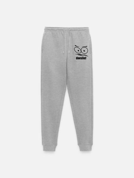 doeslief flehende Augen mit Fragezeichen-Blick - Männer Premium Bio Jogginghose - Grau meliert