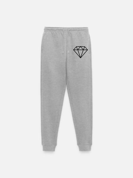 Diamant - Männer Premium Bio Jogginghose - Grau meliert