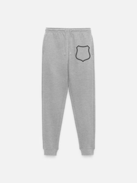 Leeres Schildlinien-Symbol Abzeichen Wappen Umrisssymbol - Männer Premium Bio Jogginghose - Grau meliert