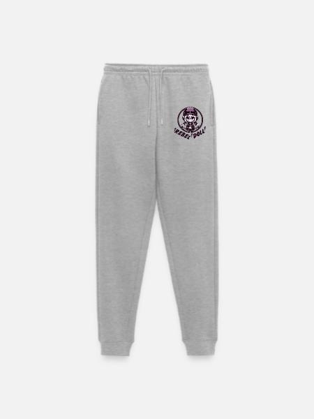 Rebellische Puppe - Männer Premium Bio Jogginghose - Grau meliert