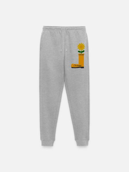 Flower Boots - Men's Premium Organic Joggers - heather grey