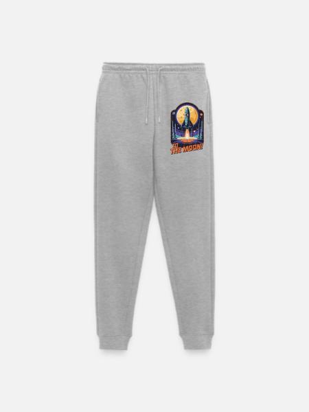 Zum Mond - Männer Premium Bio Jogginghose - Grau meliert