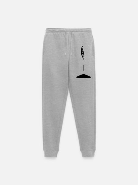 Jumping person on trampoline - Men's Premium Organic Joggers - heather grey