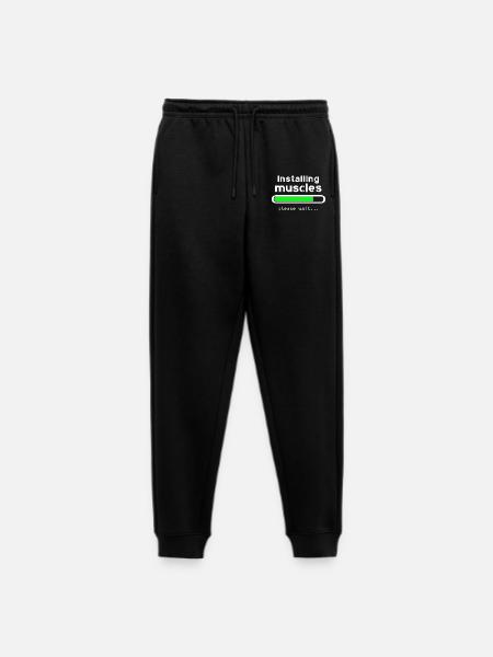 installing muscles - Men's Premium Organic Joggers - black