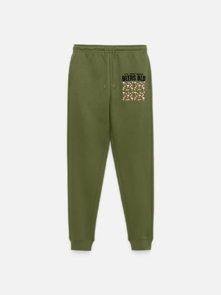 Beer Mug Pattern Collection Birthday 50 - Men's Premium Organic Joggers - khaki