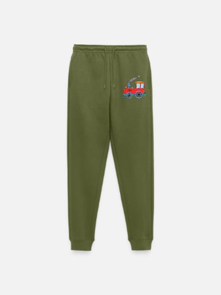 Children's train railway red - Men's Premium Organic Joggers - khaki