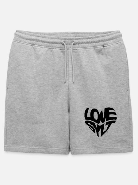 LOVE SYLT HERZ - Männer Premium Organic Sweatshorts - Grau meliert