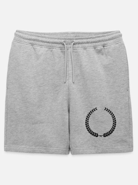 Laurel Wreath Vintage Award Badge Frame Vector - Mens' Premium Organic Sweatshorts - heather grey