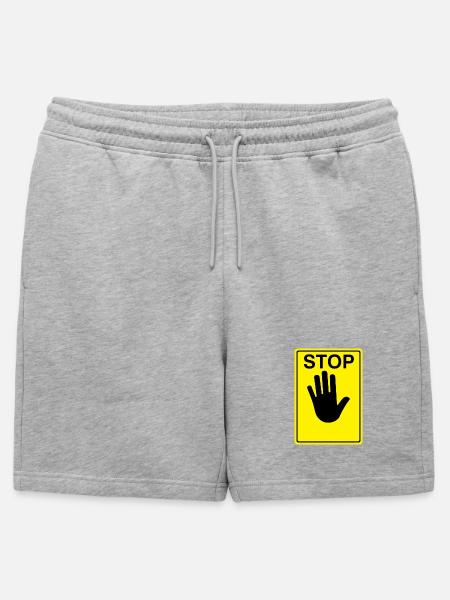Stop Sign Logo - Mens' Premium Organic Sweatshorts - heather grey