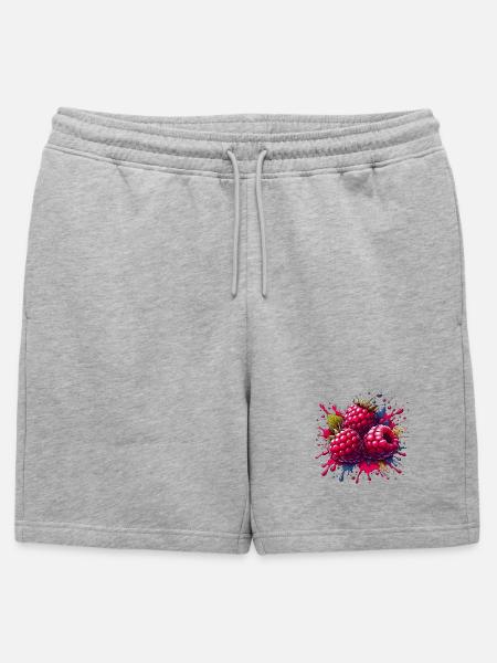 Himbeeren-Farbexplosion - Männer Premium Organic Sweatshorts - Grau meliert