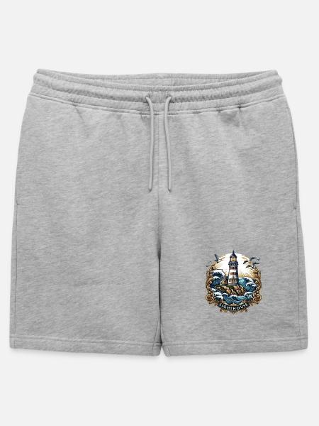 Lighthouse Logo - Mens' Premium Organic Sweatshorts - heather grey