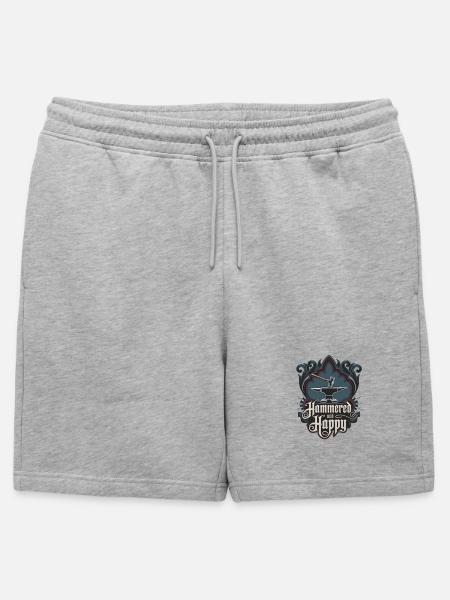 Martelé et heureux - Short de survêtement homme premium - gris chiné