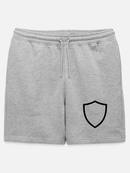 shield icon logo shape security - Mens' Premium Organic Sweatshorts - heather grey