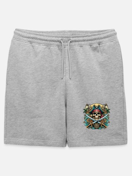Pirate Logo - Mens' Premium Organic Sweatshorts - heather grey