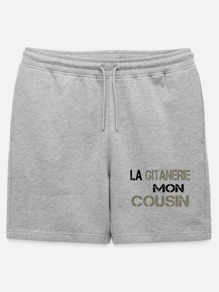 La gitanerie mon cousin - Short de survêtement homme premium - gris chiné