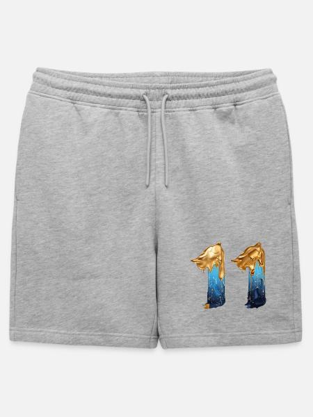 NEJ. 11 NUMMER 11 SEJ 11 ÅRS FØDSELSDAG - Herre premium økologiske sweatshorts - grå meleret