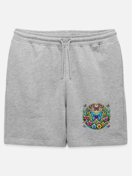 Papillons 2 - Short de survêtement homme premium - gris chiné