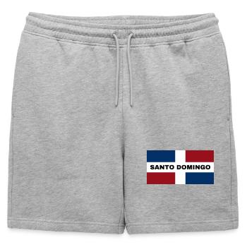 Santo Domingo City in Dominican Republic Flag - Mens' Premium Organic Sweatshorts - heather grey - Front - AI Model Male 178 light (178cm)