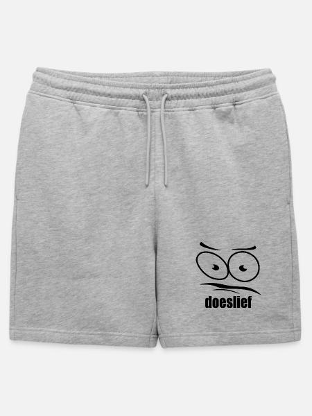 doeslief flehende Augen mit Fragezeichen-Blick - Männer Premium Organic Sweatshorts - Grau meliert