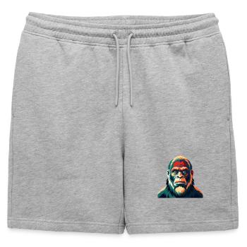 Big Foot Personnage De Dessin Animé Animal De Compagnie Coloré - Short de survêtement homme premium - gris chiné - Devant - AI Model Male 178 light (178cm)