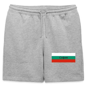 Sofia City in Bulgarian Flag - Mens' Premium Organic Sweatshorts - heather grey - Front - AI Model Male 178 light (178cm)
