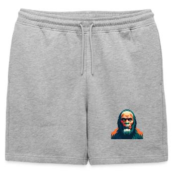 Big Foot Personnage De Dessin Animé Animal De Compagnie Coloré - Short de survêtement homme premium - gris chiné - Devant - AI Model Male 178 light (178cm)