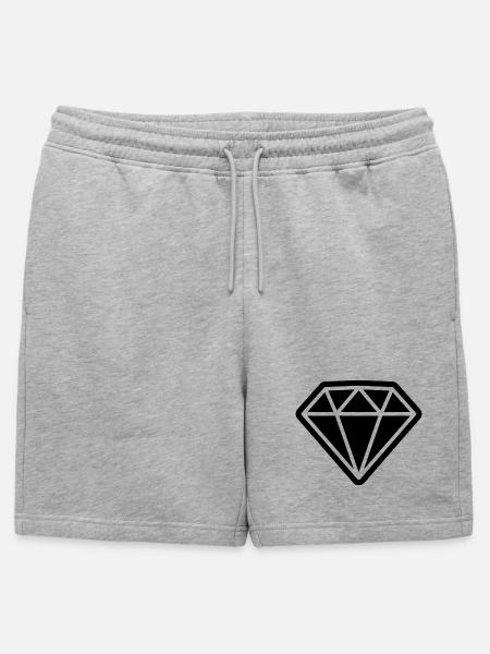 Icône de diamant - Short de survêtement homme premium - gris chiné