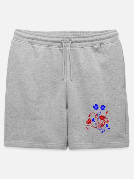 Fleur Picture Fleurs - Short de survêtement homme premium - gris chiné