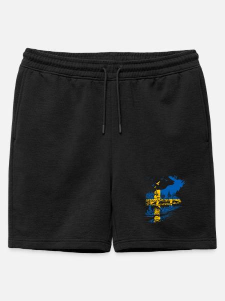SWEDEN MOOSE - Mens' Premium Organic Sweatshorts - black