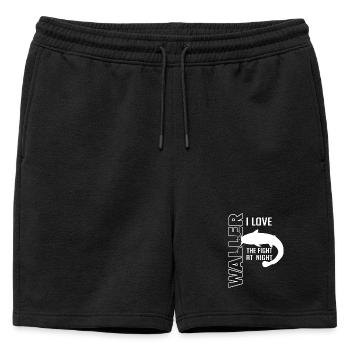 Waller fischen Nachtangeln Angler und Anglerin - Männer Premium Organic Sweatshorts - Schwarz - Vorne - AI Model Male 178 light (178cm)