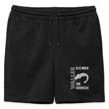 Wels fischen Kampf mit dem starken Wels - Männer Premium Organic Sweatshorts - Schwarz - Vorne - AI Model Male 178 light (178cm)