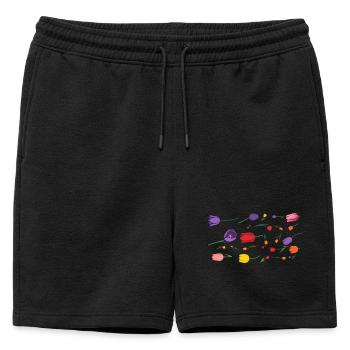Flowers Spring Tulips - Mens' Premium Organic Sweatshorts - black - Front - AI Model Male 178 light (178cm)
