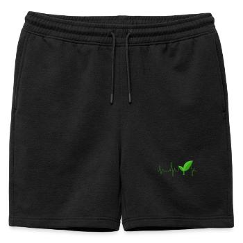 Vegan - Mens' Premium Organic Sweatshorts - black - Front - AI Model Male 178 light (178cm)