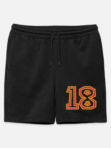 18 - Männer Premium Organic Sweatshorts - Schwarz