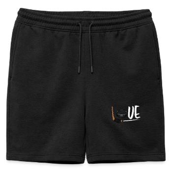 ice Hockey - Mens' Premium Organic Sweatshorts - black - Front - AI Model Male 178 light (178cm)