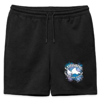 Wels Waller fischen Welssilhouette und Farbkleckse - Männer Premium Organic Sweatshorts - Schwarz - Vorne - AI Model Male 178 light (178cm)