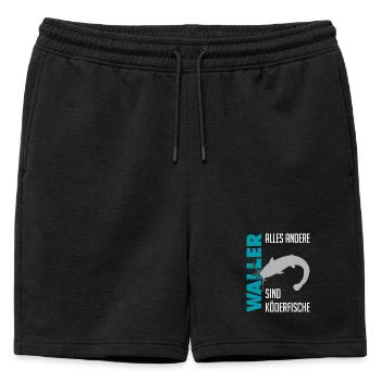 Wels fischen Kampf mit dem starken Wels - Männer Premium Organic Sweatshorts - Schwarz - Vorne - AI Model Male 178 light (178cm)